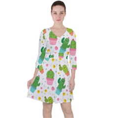 Cactus Pattern Ruffle Dress by designsbymallika