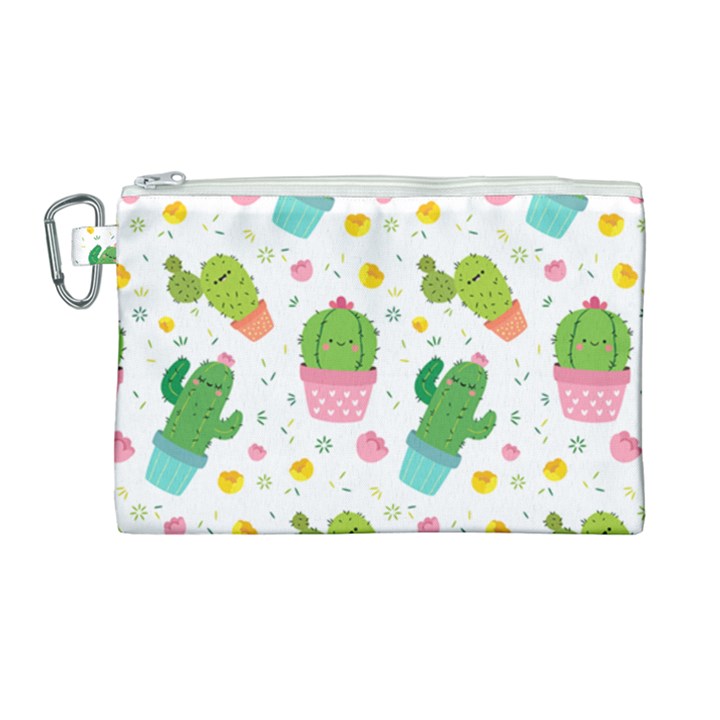 cactus pattern Canvas Cosmetic Bag (Large)