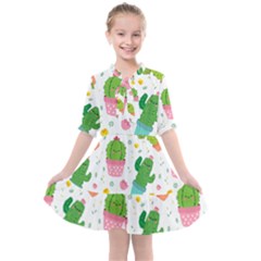 Cactus Pattern Kids  All Frills Chiffon Dress by designsbymallika