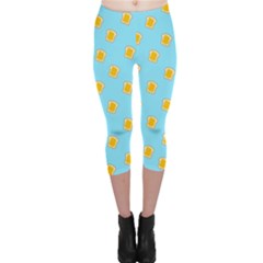 I Love Bread Capri Leggings  by designsbymallika