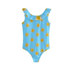 I Love Bread Kids  Frill Swimsuit by designsbymallika