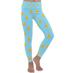 I Love Bread Kids  Lightweight Velour Classic Yoga Leggings by designsbymallika