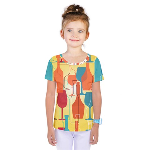 I Love Wine Kids  One Piece Tee by designsbymallika