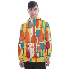 I Love Wine Men s Front Pocket Pullover Windbreaker by designsbymallika