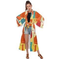 I Love Wine Maxi Kimono by designsbymallika