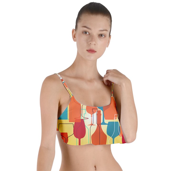 i love wine Layered Top Bikini Top 