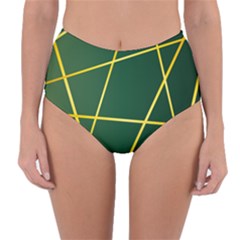 Golden Lines Pattern Reversible High-waist Bikini Bottoms by designsbymallika