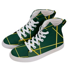 Golden Lines Pattern Women s Hi-top Skate Sneakers by designsbymallika