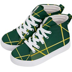 Golden Lines Pattern Kids  Hi-top Skate Sneakers by designsbymallika