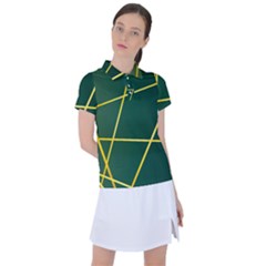 Golden Lines Pattern Women s Polo Tee