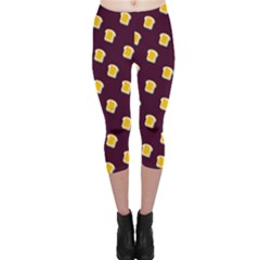 I Love Bread Capri Leggings  by designsbymallika