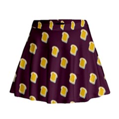 I Love Bread Mini Flare Skirt by designsbymallika