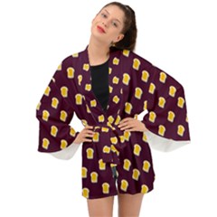 I Love Bread Long Sleeve Kimono by designsbymallika