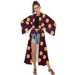 I Love Bread Maxi Kimono