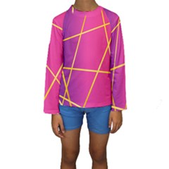 Golden Lines Kids  Long Sleeve Swimwear by designsbymallika