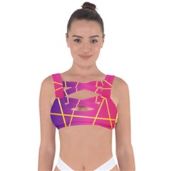 Golden Lines Bandaged Up Bikini Top