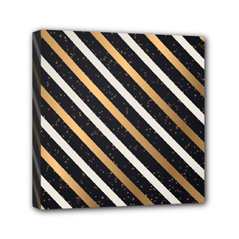 Metallic Stripes Pattern Mini Canvas 6  X 6  (stretched) by designsbymallika