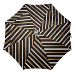 Metallic Stripes Pattern Straight Umbrellas by designsbymallika