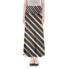 Metallic Stripes Pattern Full Length Maxi Skirt by designsbymallika