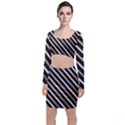 metallic stripes pattern Top and Skirt Sets View1