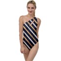 metallic stripes pattern To One Side Swimsuit View1