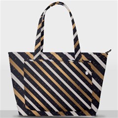 Metallic Stripes Pattern Back Pocket Shoulder Bag 