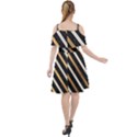 metallic stripes pattern Cut Out Shoulders Chiffon Dress View2