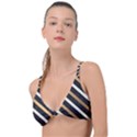 metallic stripes pattern Knot Up Bikini Top View1