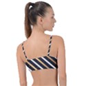 metallic stripes pattern Knot Up Bikini Top View2