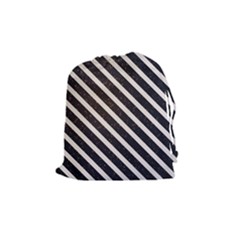 Silver Stripes Pattern Drawstring Pouch (medium) by designsbymallika