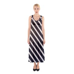 Silver Stripes Pattern Sleeveless Maxi Dress