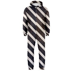 Silver Stripes Pattern Hooded Jumpsuit (men)  by designsbymallika