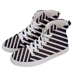 Silver Stripes Pattern Men s Hi-top Skate Sneakers by designsbymallika