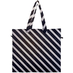 Silver Stripes Pattern Canvas Travel Bag by designsbymallika