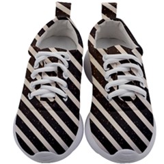 Silver Stripes Pattern Kids Athletic Shoes by designsbymallika