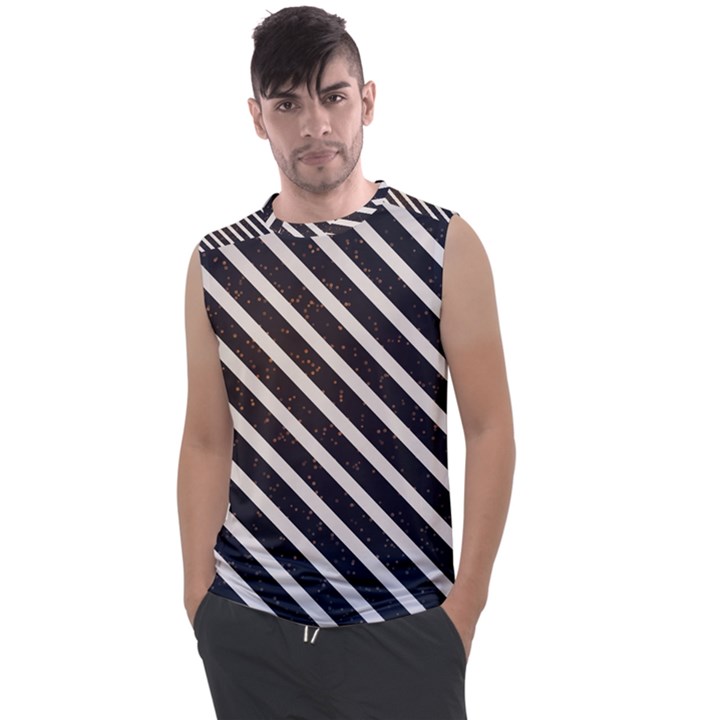 silver stripes pattern Men s Regular Tank Top