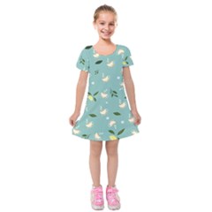 Tea Is Love Kids  Short Sleeve Velvet Dress by designsbymallika