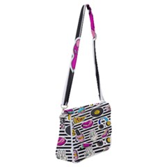 Disco Theme Shoulder Bag With Back Zipper by designsbymallika