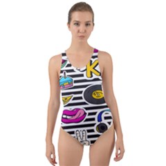 Disco Theme Cut-out Back One Piece Swimsuit by designsbymallika