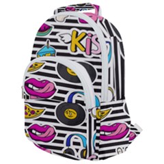 Disco Theme Rounded Multi Pocket Backpack by designsbymallika