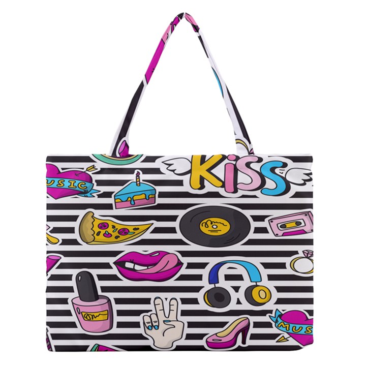 disco theme Zipper Medium Tote Bag