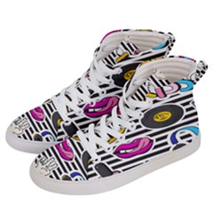 Disco Theme Men s Hi-top Skate Sneakers by designsbymallika