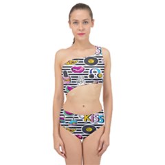 Disco Theme Spliced Up Two Piece Swimsuit by designsbymallika