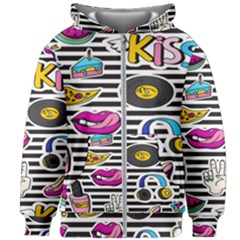 Disco Theme Kids  Zipper Hoodie Without Drawstring by designsbymallika