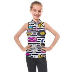 Disco Theme Kids  Sleeveless Polo Tee