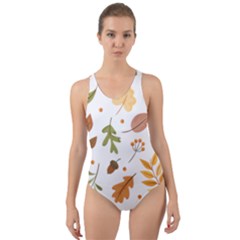 Autumn Love Cut-out Back One Piece Swimsuit by designsbymallika