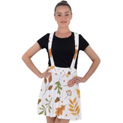 Autumn Love Velvet Suspender Skater Skirt