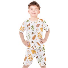 Autumn Love Kids  Tee And Shorts Set by designsbymallika