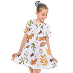 Autumn Love Kids  Short Sleeve Shirt Dress by designsbymallika