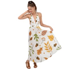 Autumn Love Backless Maxi Beach Dress